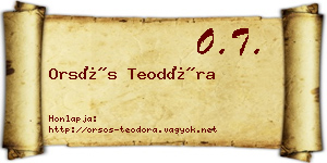 Orsós Teodóra névjegykártya