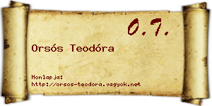 Orsós Teodóra névjegykártya