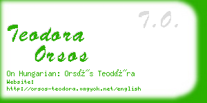 teodora orsos business card